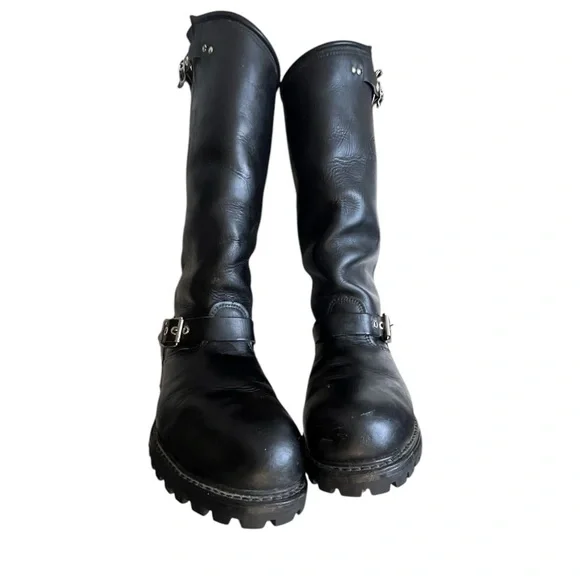 Vintage Carolina 16” Tall Engineer Harness Boots 9 R USA Made Steel Toe